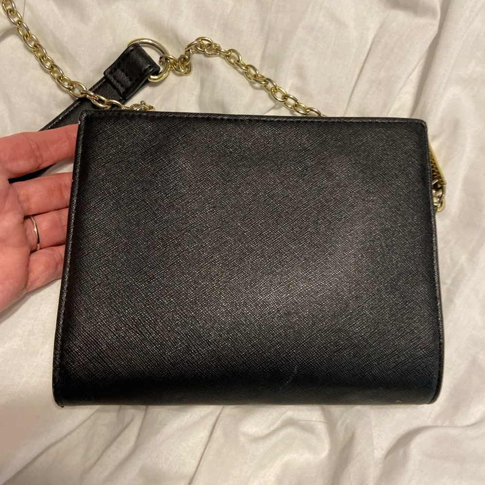 Steve Madden Black Crossbody with Gold Chain Accent - Picture 8 of 14